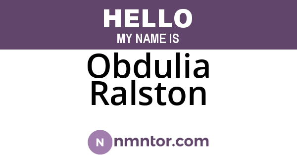 Obdulia Ralston