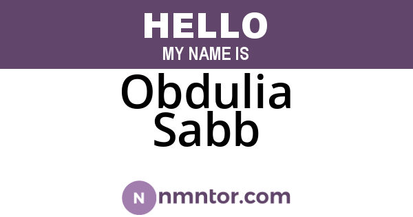 Obdulia Sabb