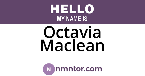 Octavia Maclean