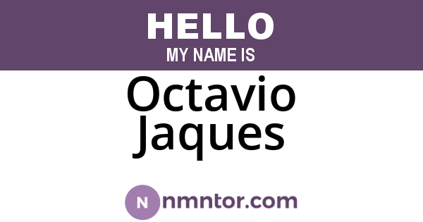 Octavio Jaques