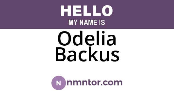 Odelia Backus