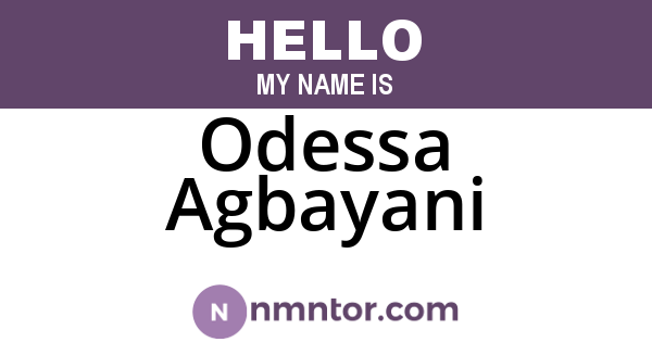 Odessa Agbayani