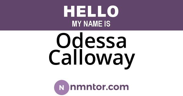 Odessa Calloway