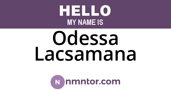 Odessa Lacsamana