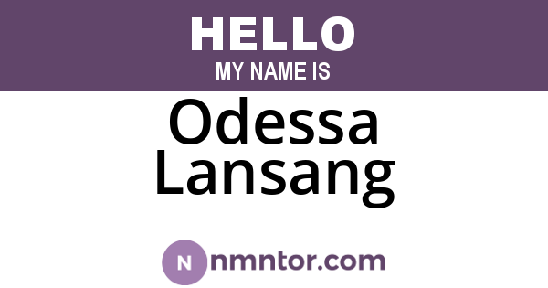 Odessa Lansang