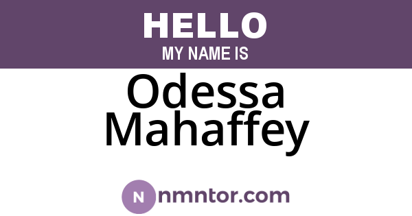 Odessa Mahaffey