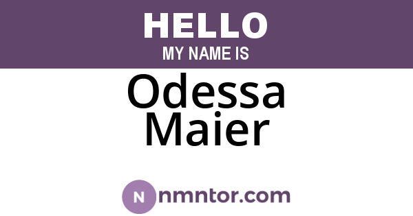 Odessa Maier