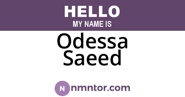 Odessa Saeed