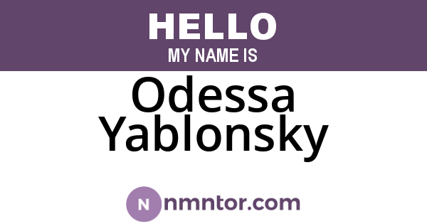 Odessa Yablonsky