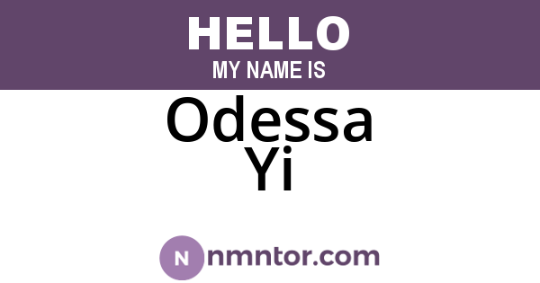 Odessa Yi