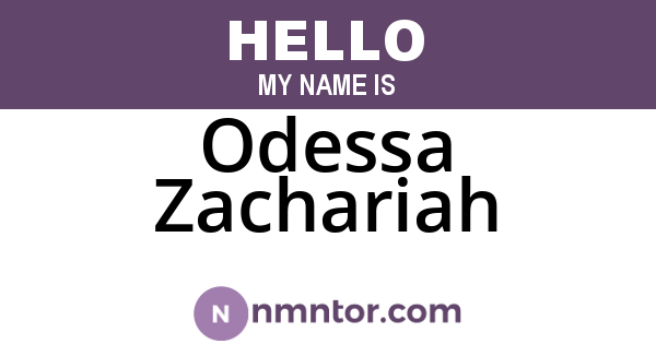 Odessa Zachariah