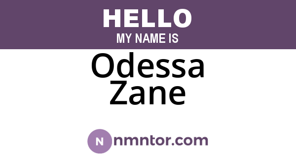 Odessa Zane