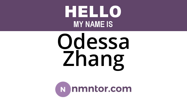 Odessa Zhang