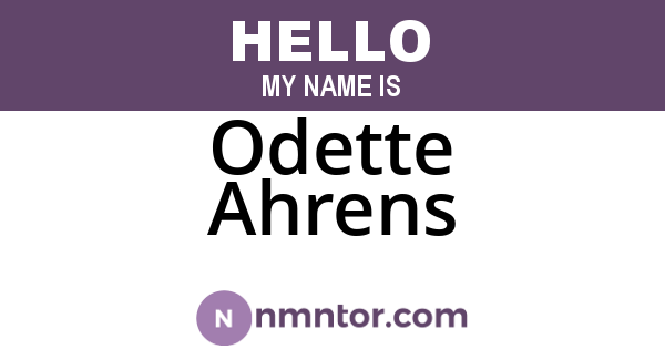 Odette Ahrens