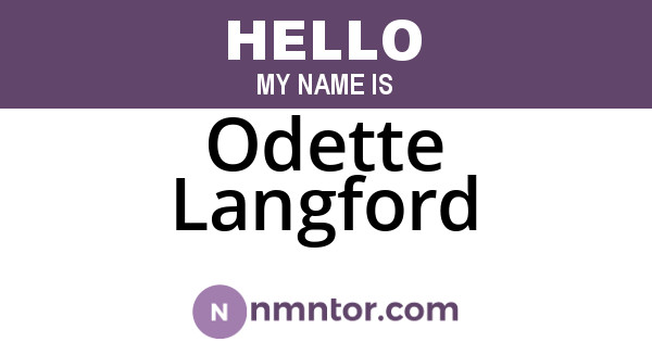 Odette Langford