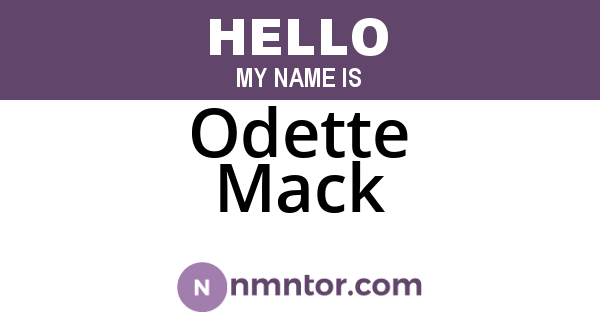 Odette Mack