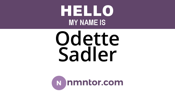 Odette Sadler
