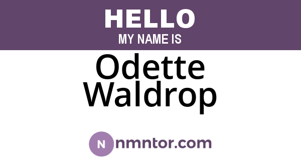 Odette Waldrop