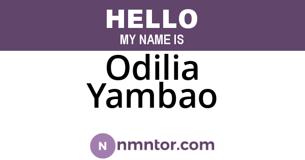 Odilia Yambao
