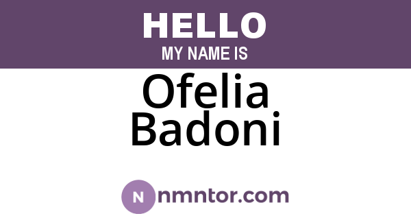 Ofelia Badoni