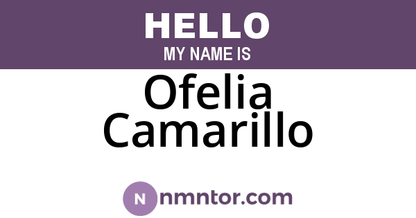 Ofelia Camarillo