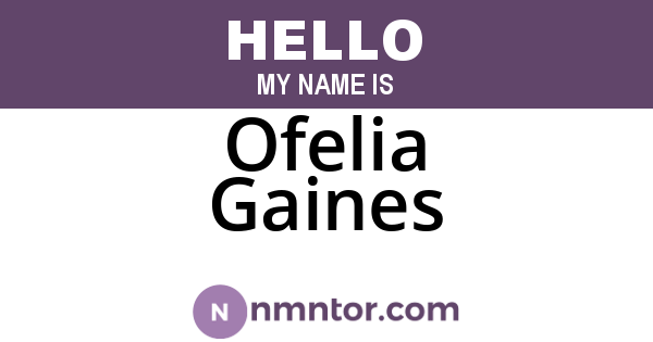 Ofelia Gaines