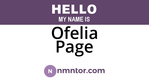 Ofelia Page