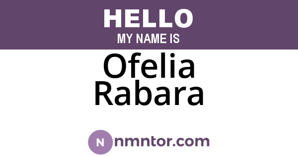 Ofelia Rabara