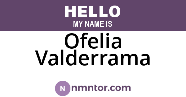 Ofelia Valderrama