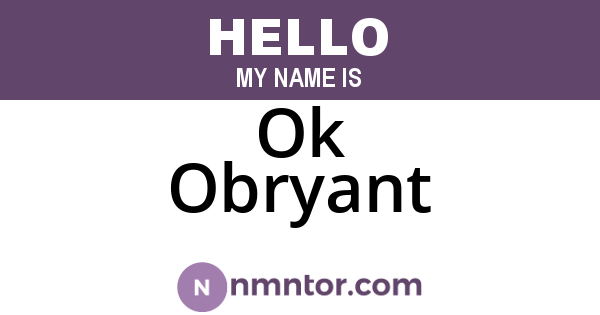 Ok Obryant