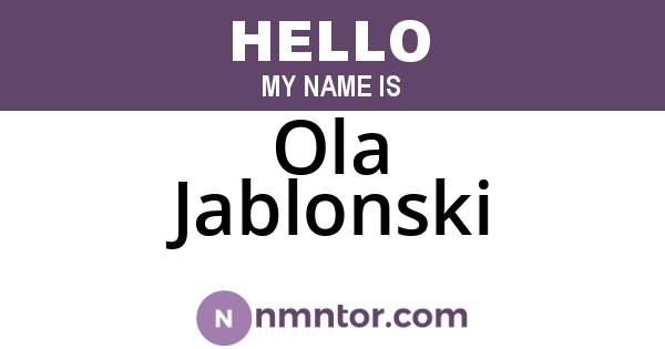Ola Jablonski