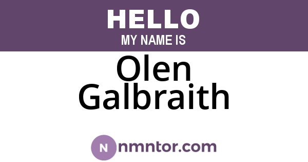 Olen Galbraith