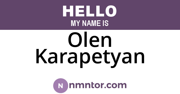 Olen Karapetyan