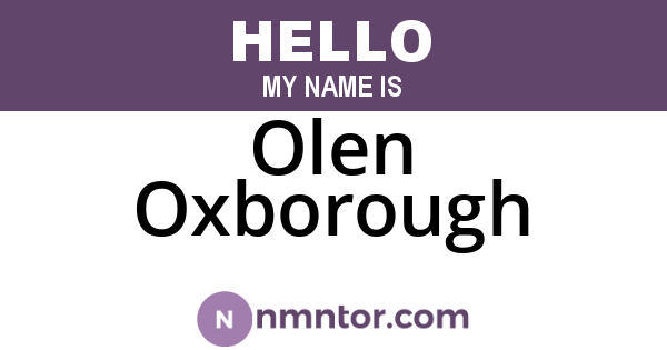 Olen Oxborough