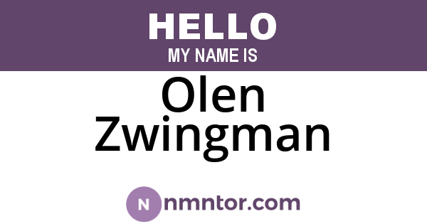 Olen Zwingman