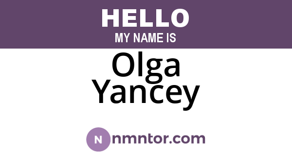 Olga Yancey