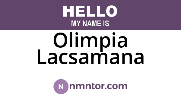 Olimpia Lacsamana