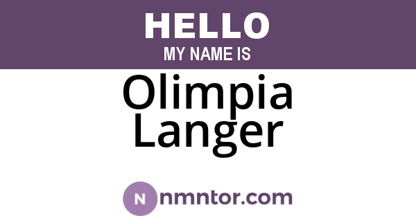 Olimpia Langer