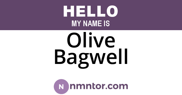 Olive Bagwell