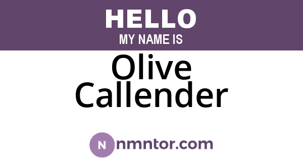 Olive Callender