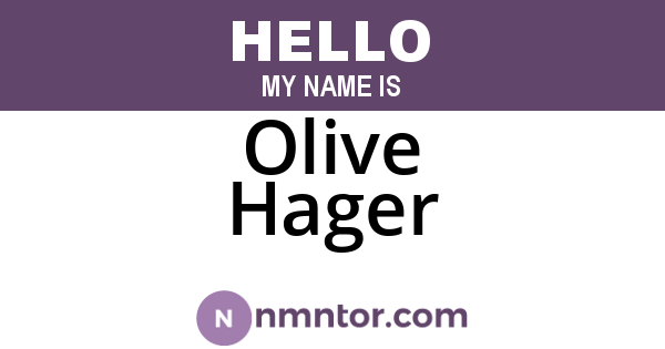 Olive Hager