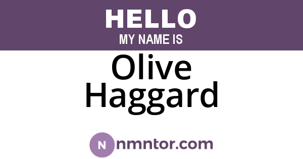 Olive Haggard
