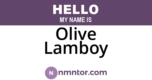 Olive Lamboy