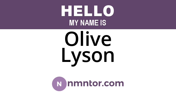 Olive Lyson