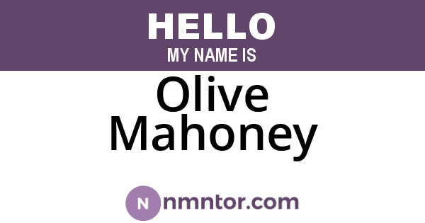 Olive Mahoney