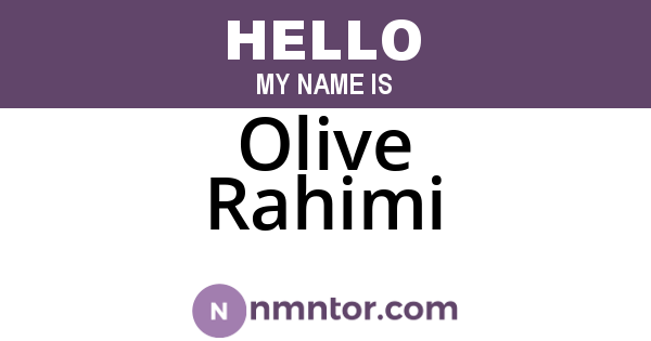 Olive Rahimi
