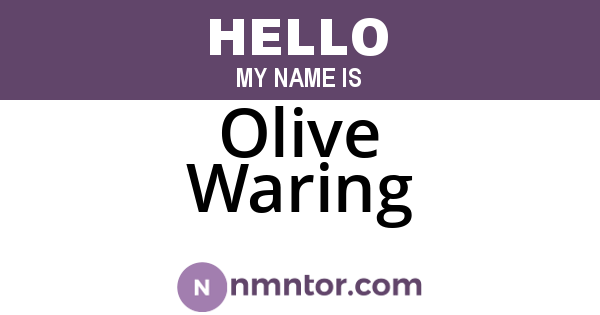 Olive Waring