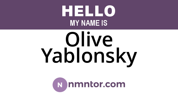 Olive Yablonsky