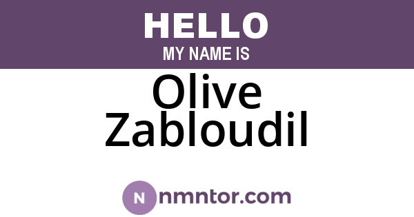 Olive Zabloudil