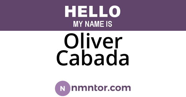 Oliver Cabada